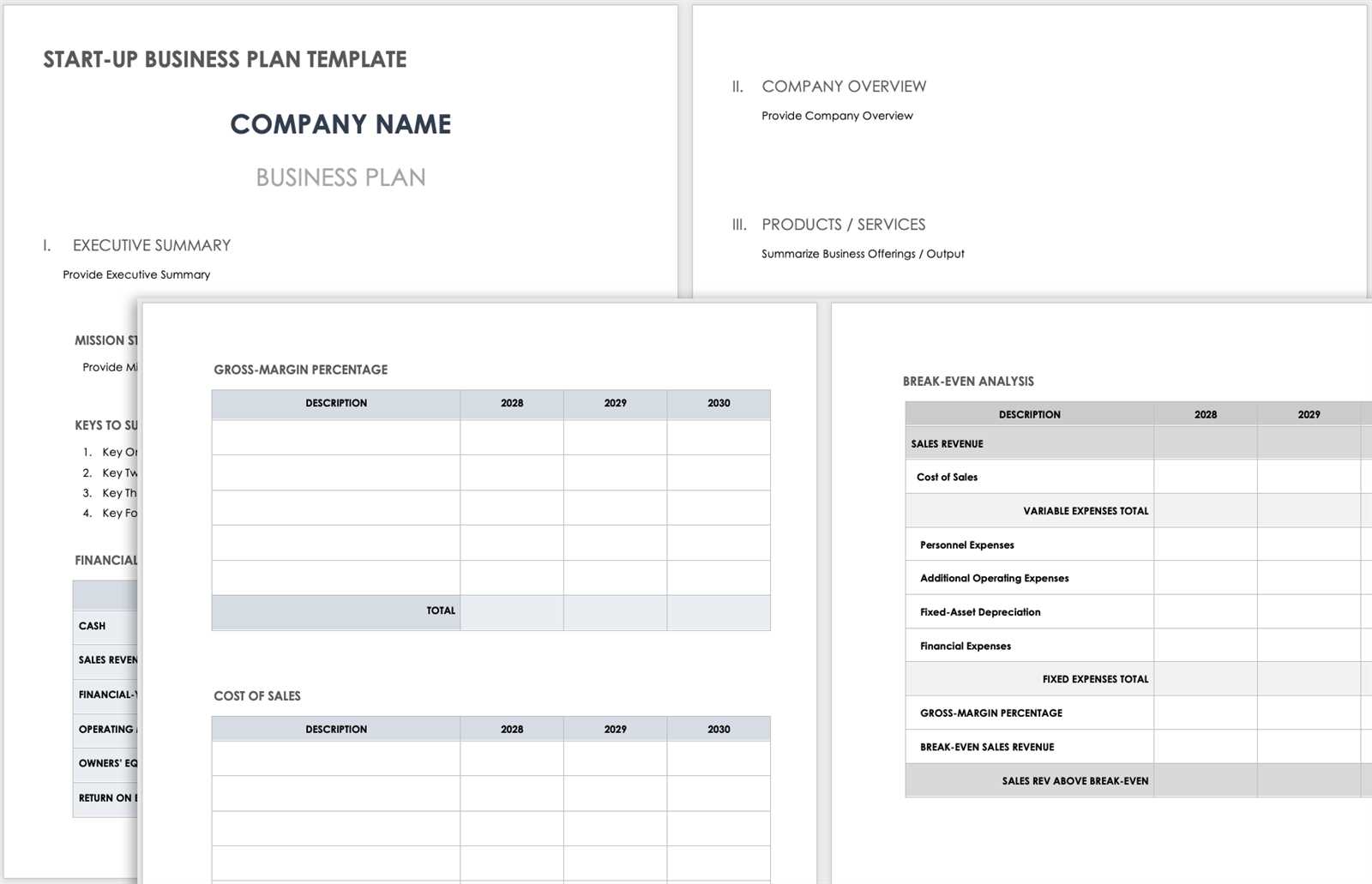 business planning calendar template