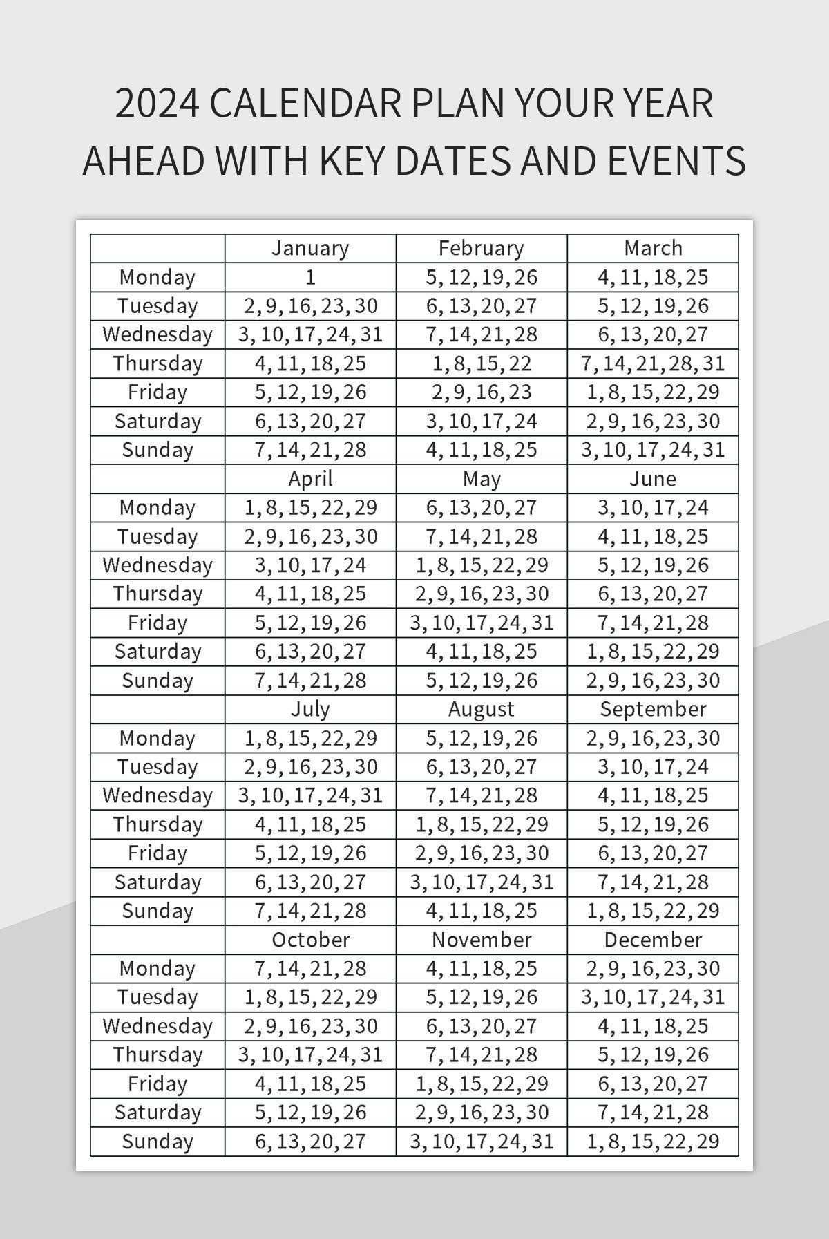 13 period calendar template