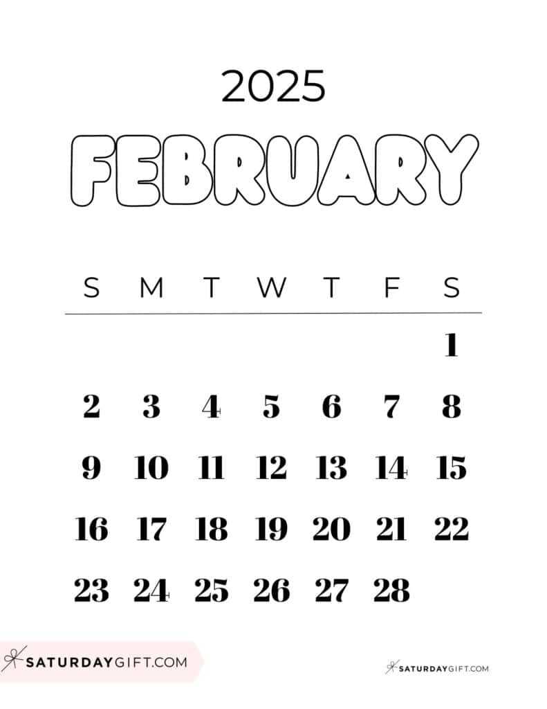 blank calendar template feb 2025