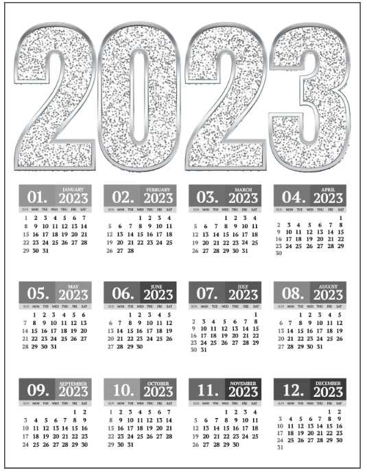 new year calendar template