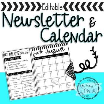 calendar newsletter template