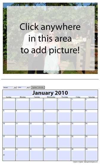 personalized photo calendar template