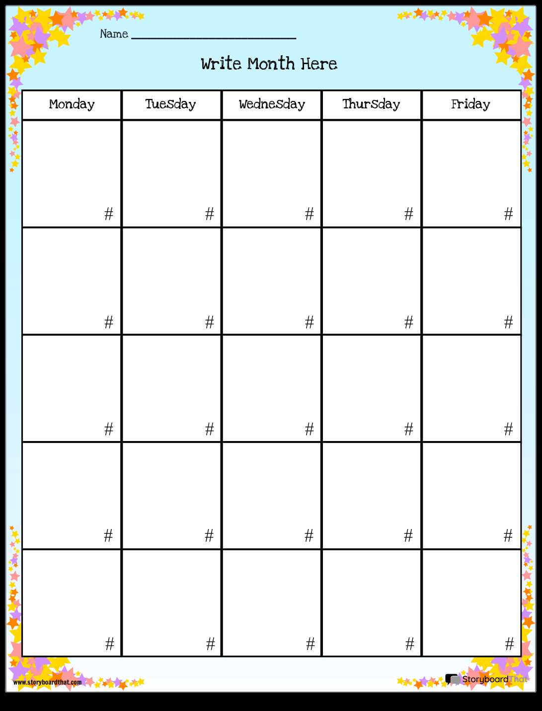 custom calendar template