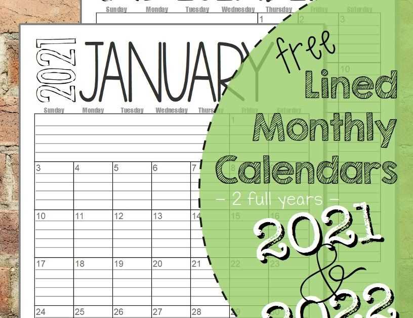 free printable lined monthly calendar templates