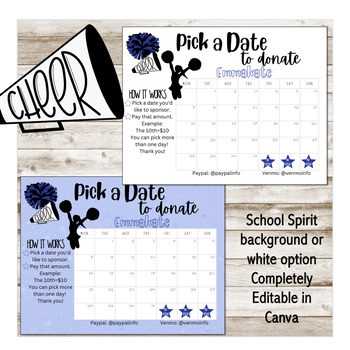 fundraiser editable free calendar raffle template