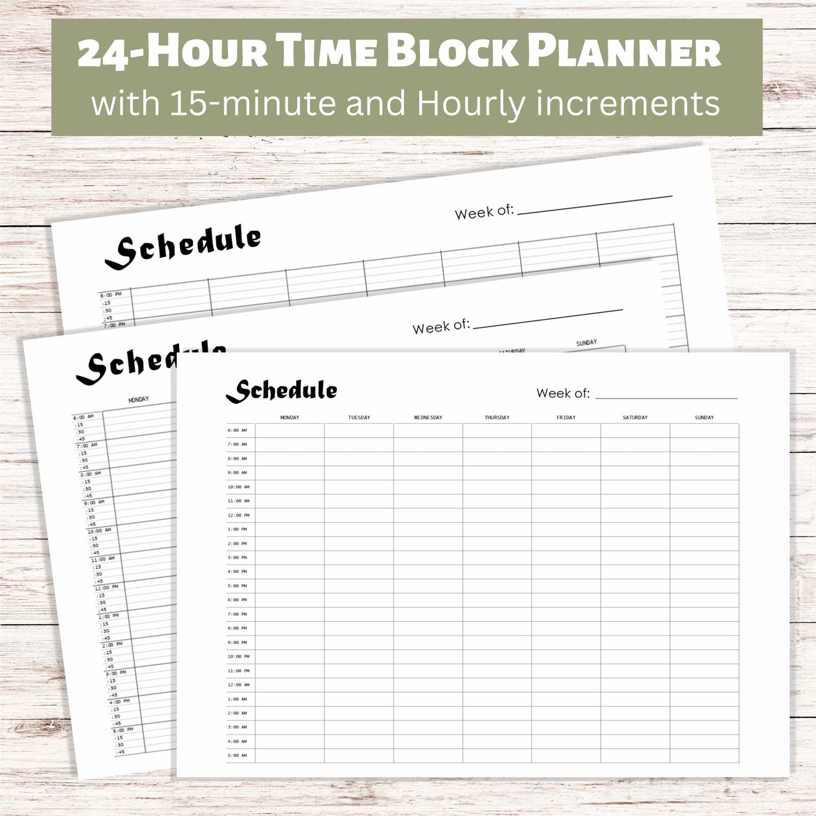 free time blocking calendar template