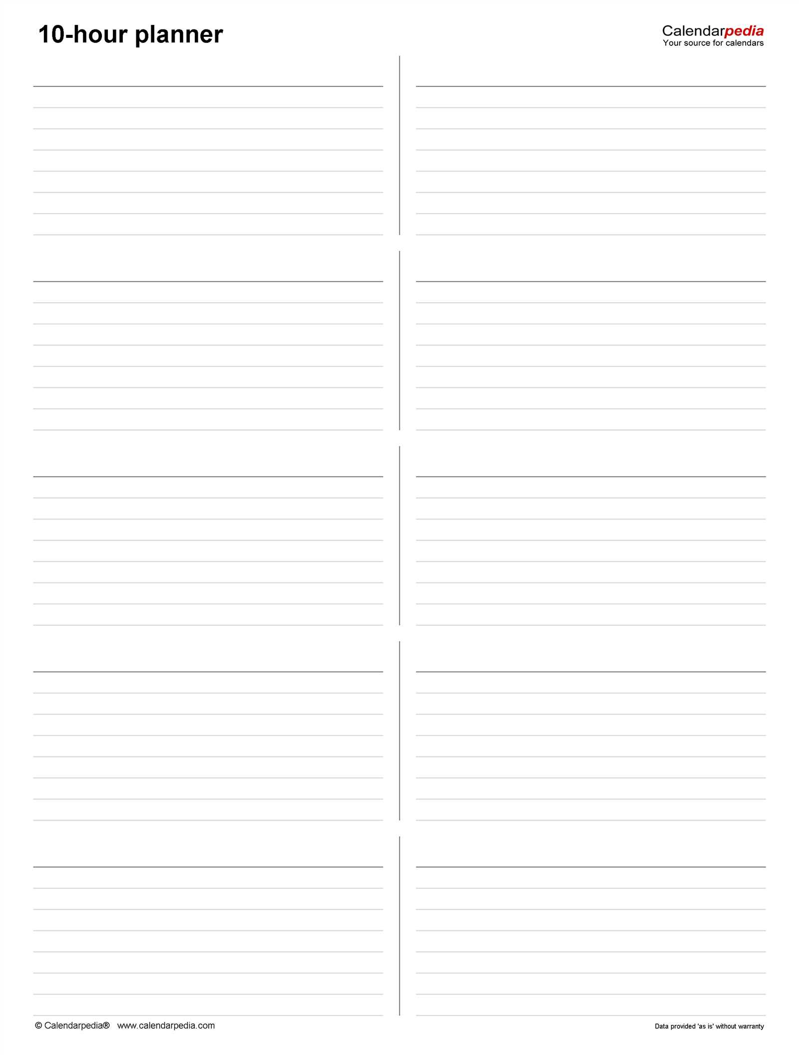 daily hourly calendar template