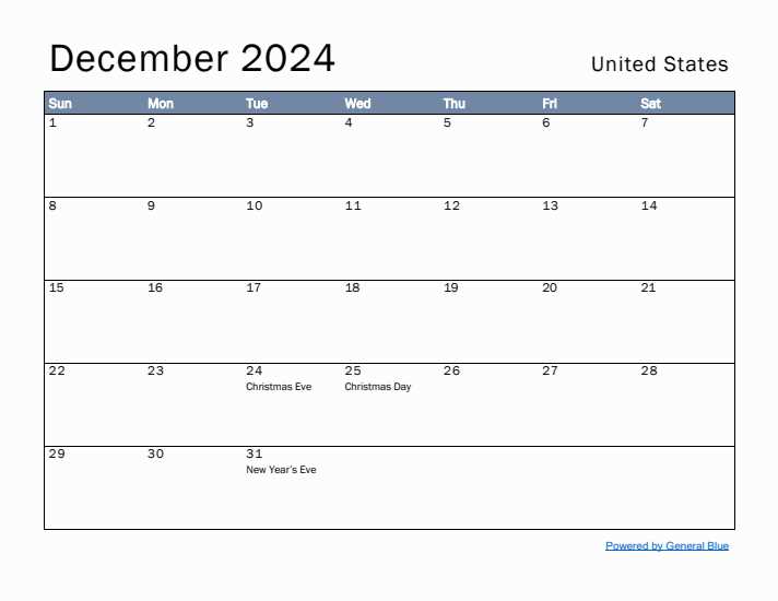 december monthly calendar template