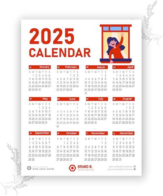 template of calendar 2025