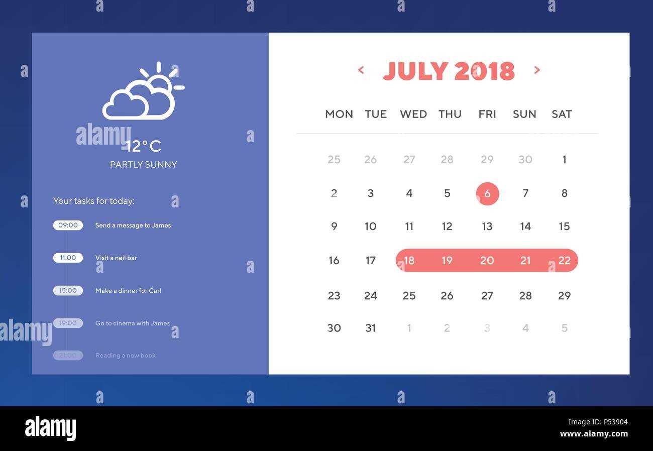 mobile calendar template