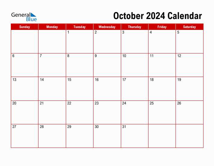 free printable october calendar template