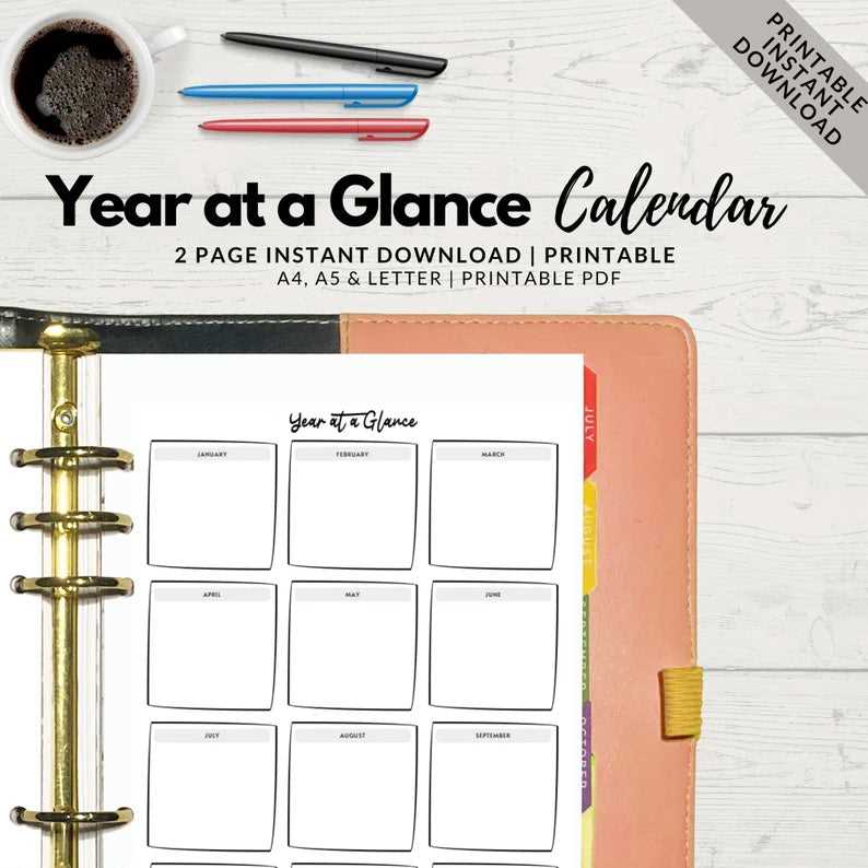 year at a glance calendar template