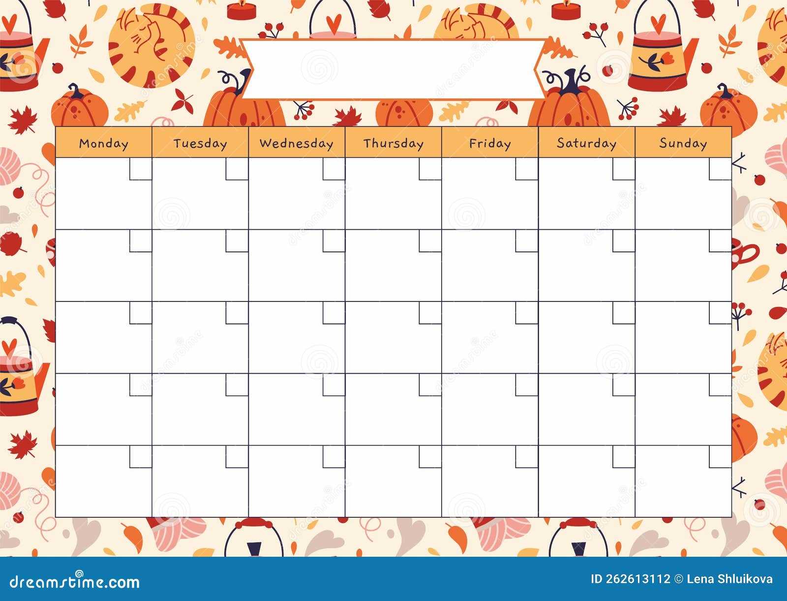 monthly calendar templates printable