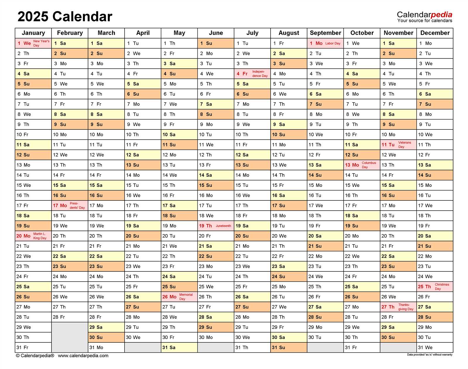 calendar editable template 2025