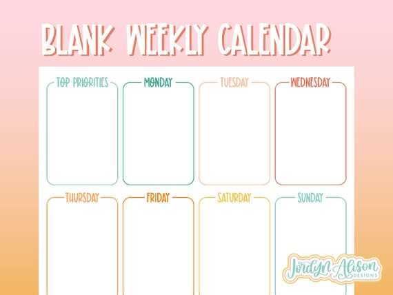 online blank calendar template