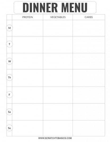 meal planning calendar template free