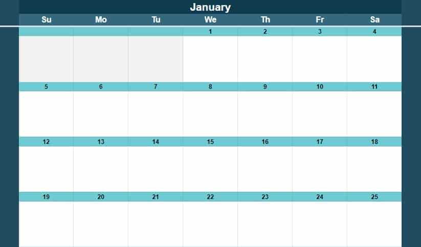 monthly calendar template sheets