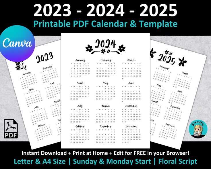 2025 17 calendar template