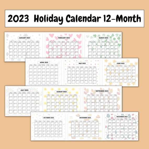 free holiday calendar templates