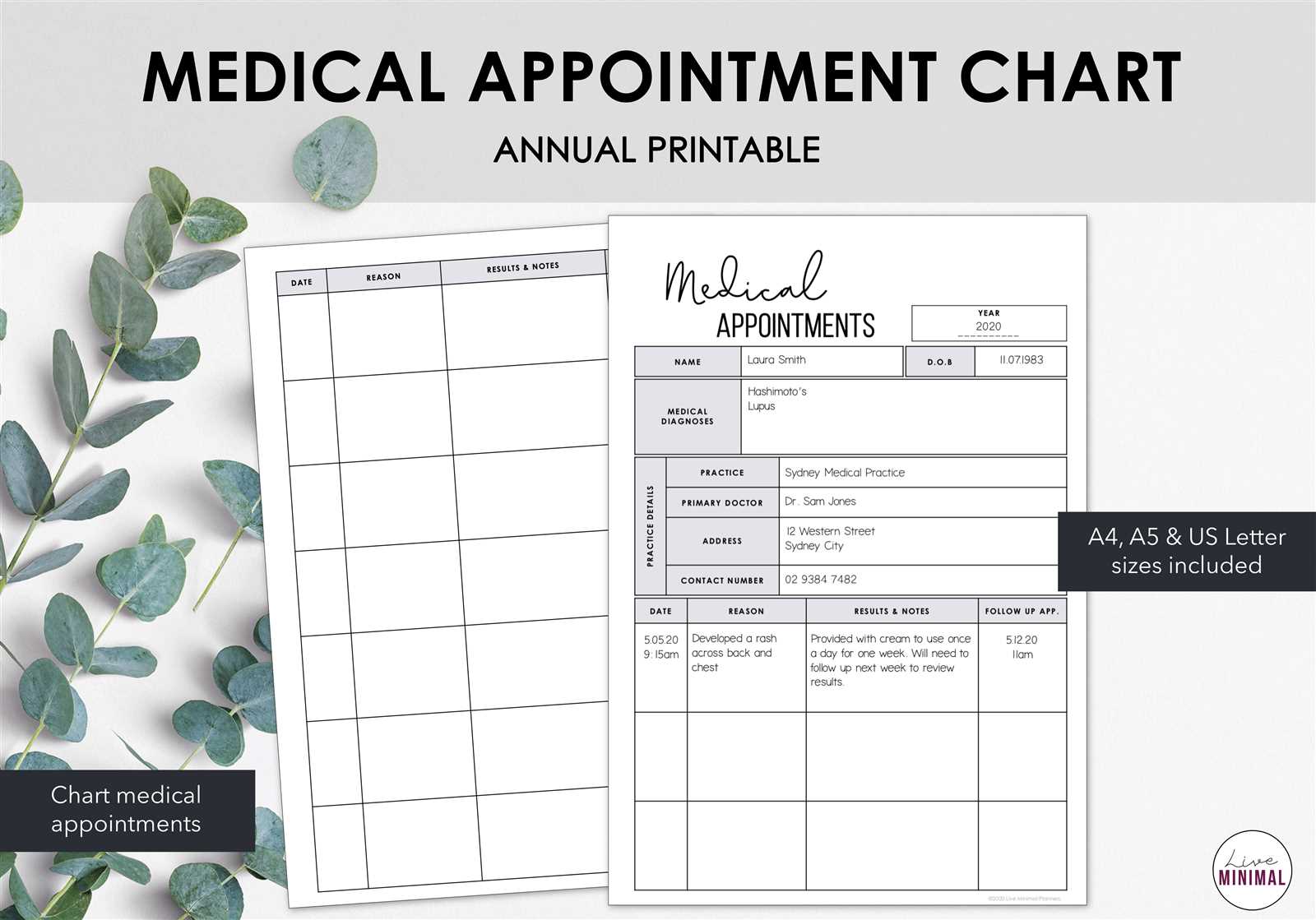 medical appointment calendar template