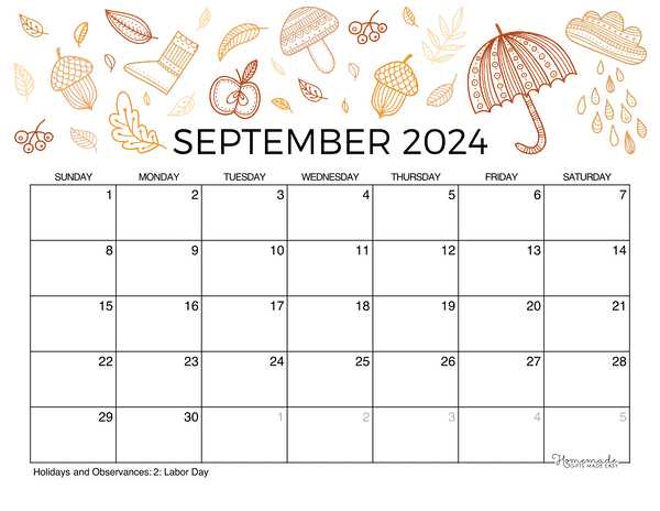 september calendar template editable