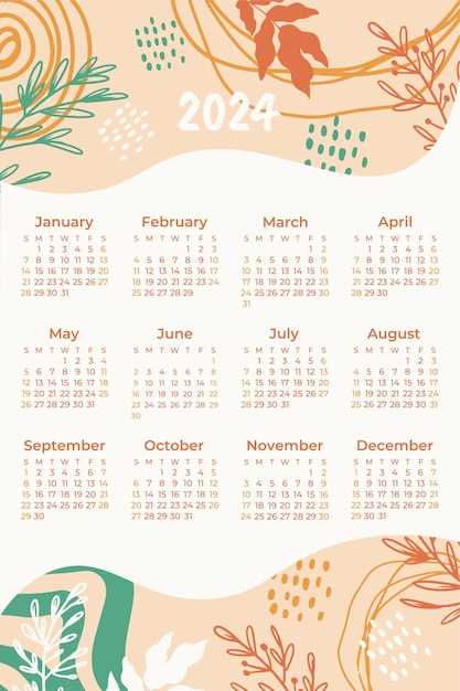 boho calendar template