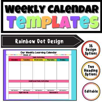 learning calendar template