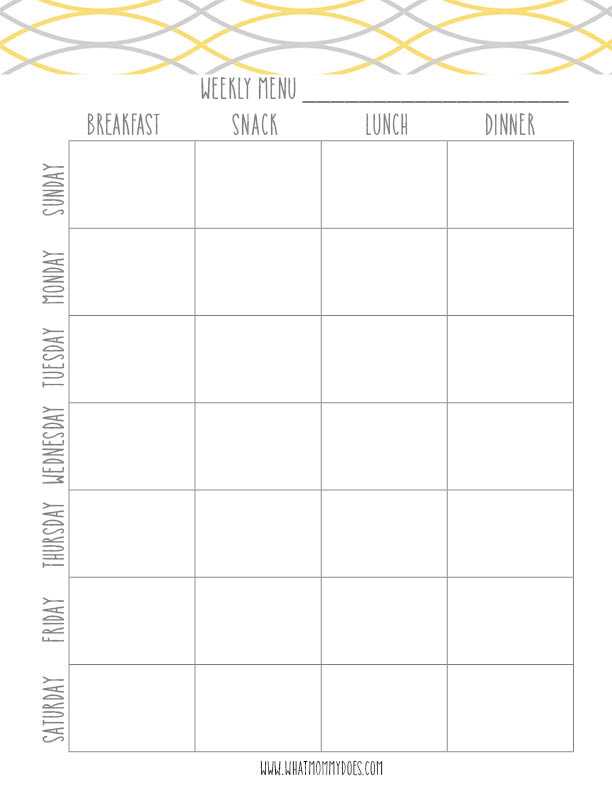 meal planning calendar template free