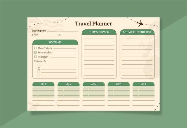 travel calendar template