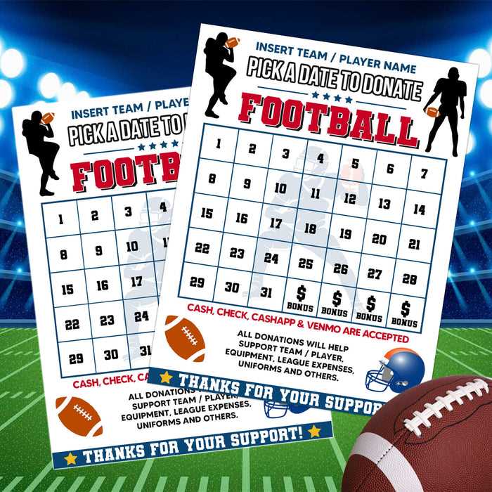 football calendar fundraiser template