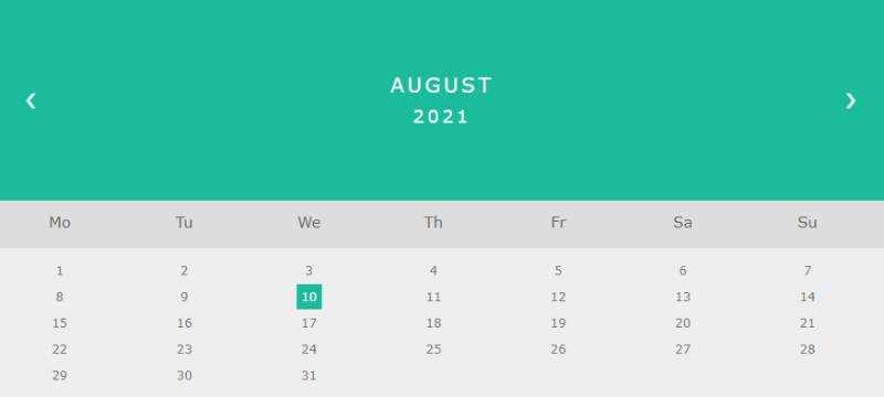 free html calendar template