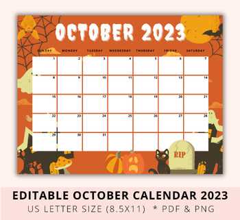 editable october calendar template