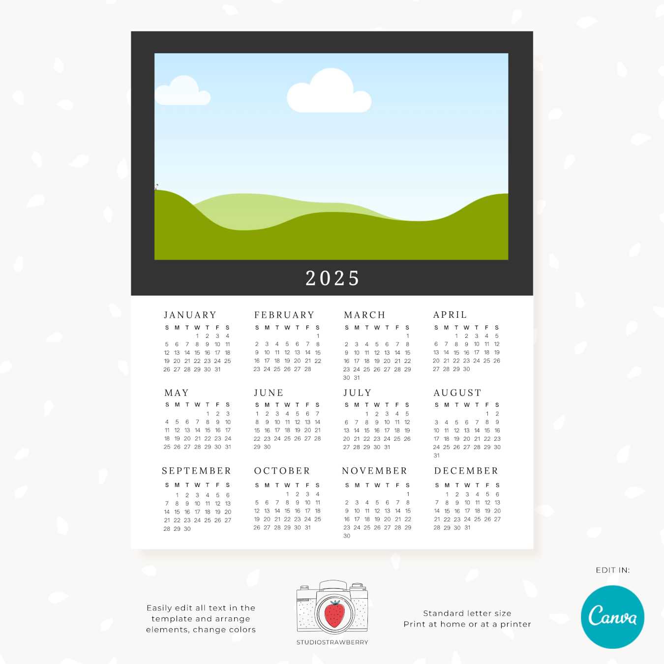 calendar photoshop template