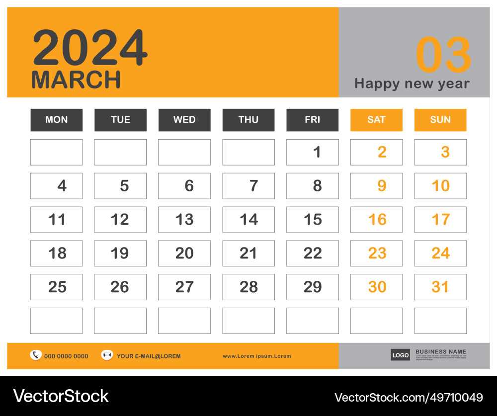 calendar march template