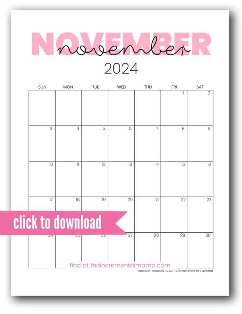 calendar template aesthetic