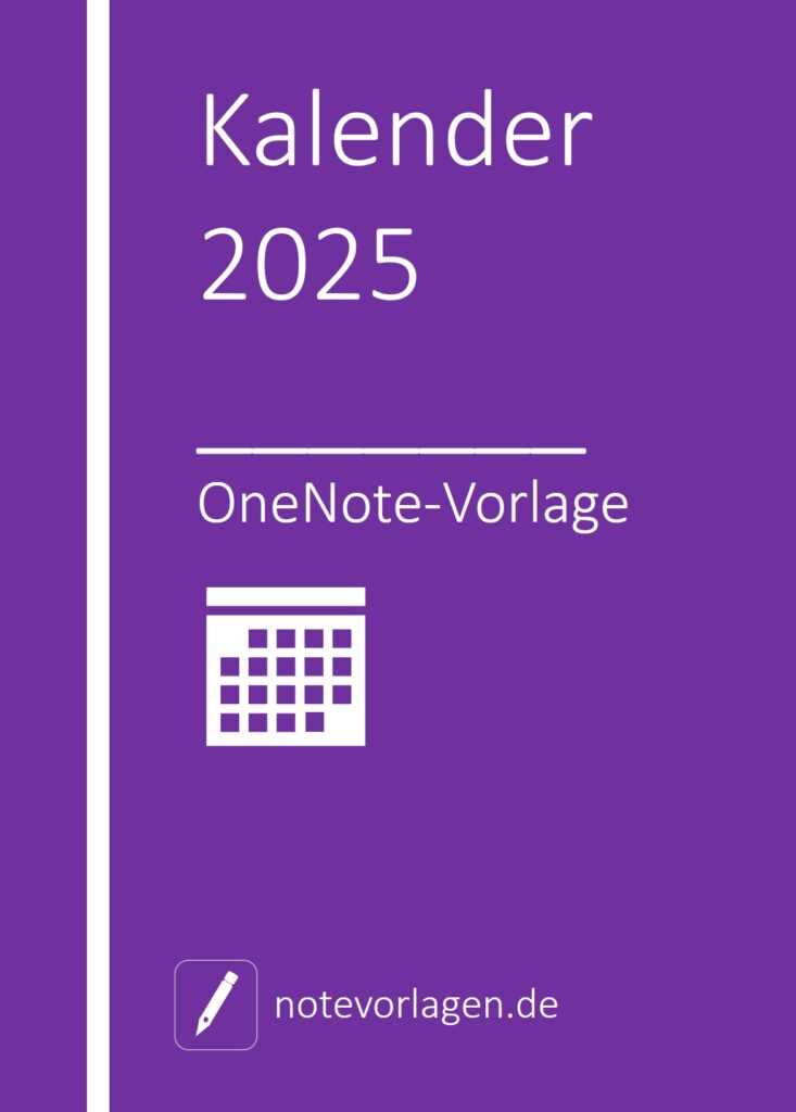 onenote calendar template 2025