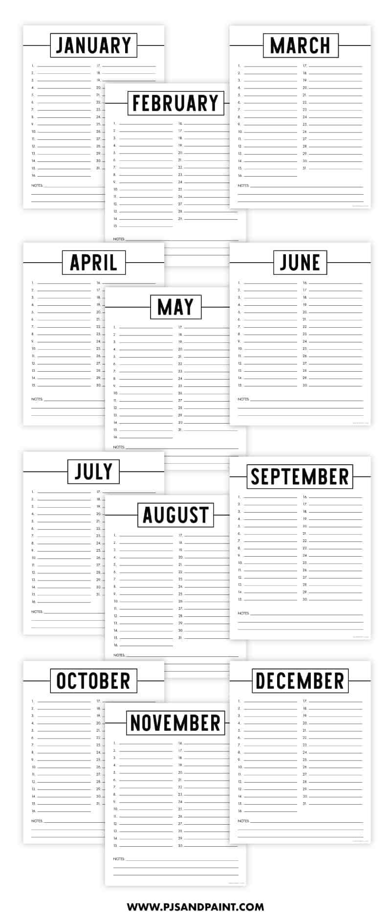 free perpetual calendar template