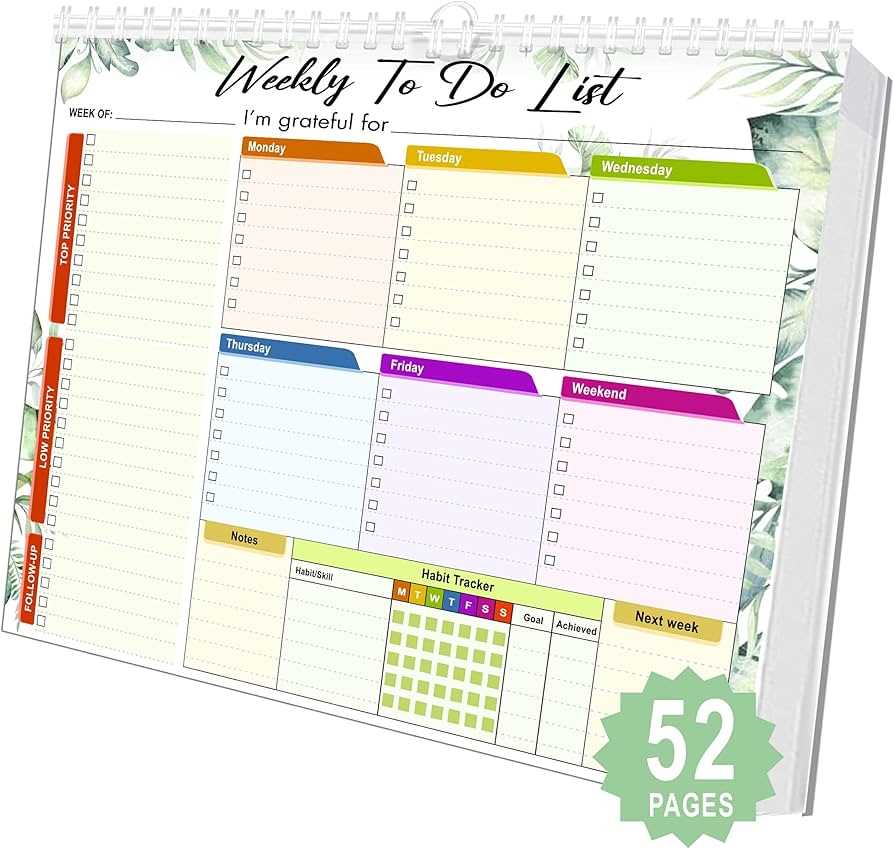 52 week calendar template