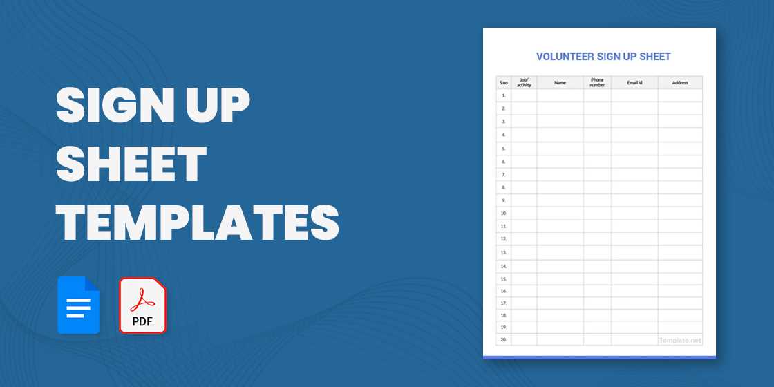 sign up sheet calendar template