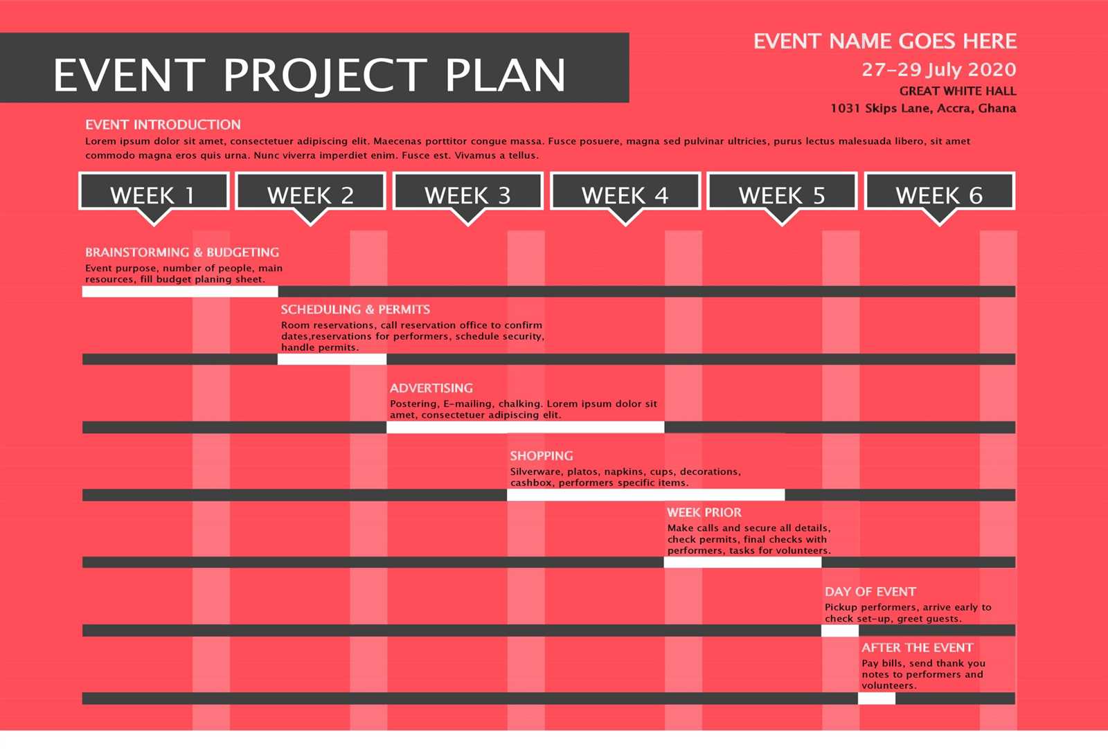 calendar project plan template