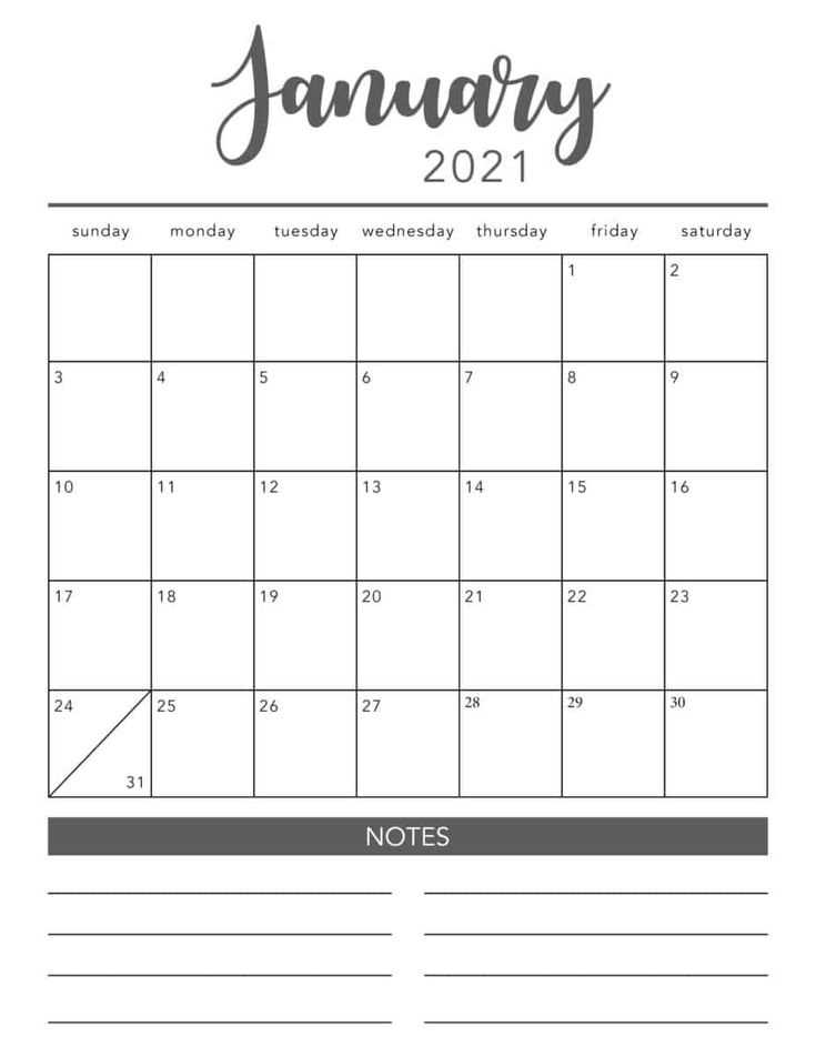 free printable monthly calendar template 2025