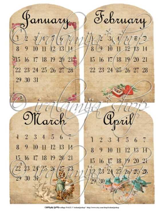 vintage calendar template