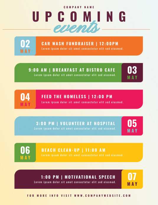 event calendar flyer template