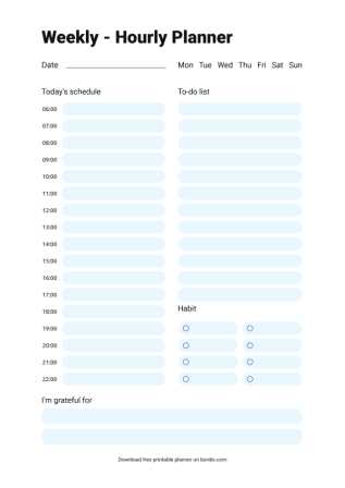 calendar daily template