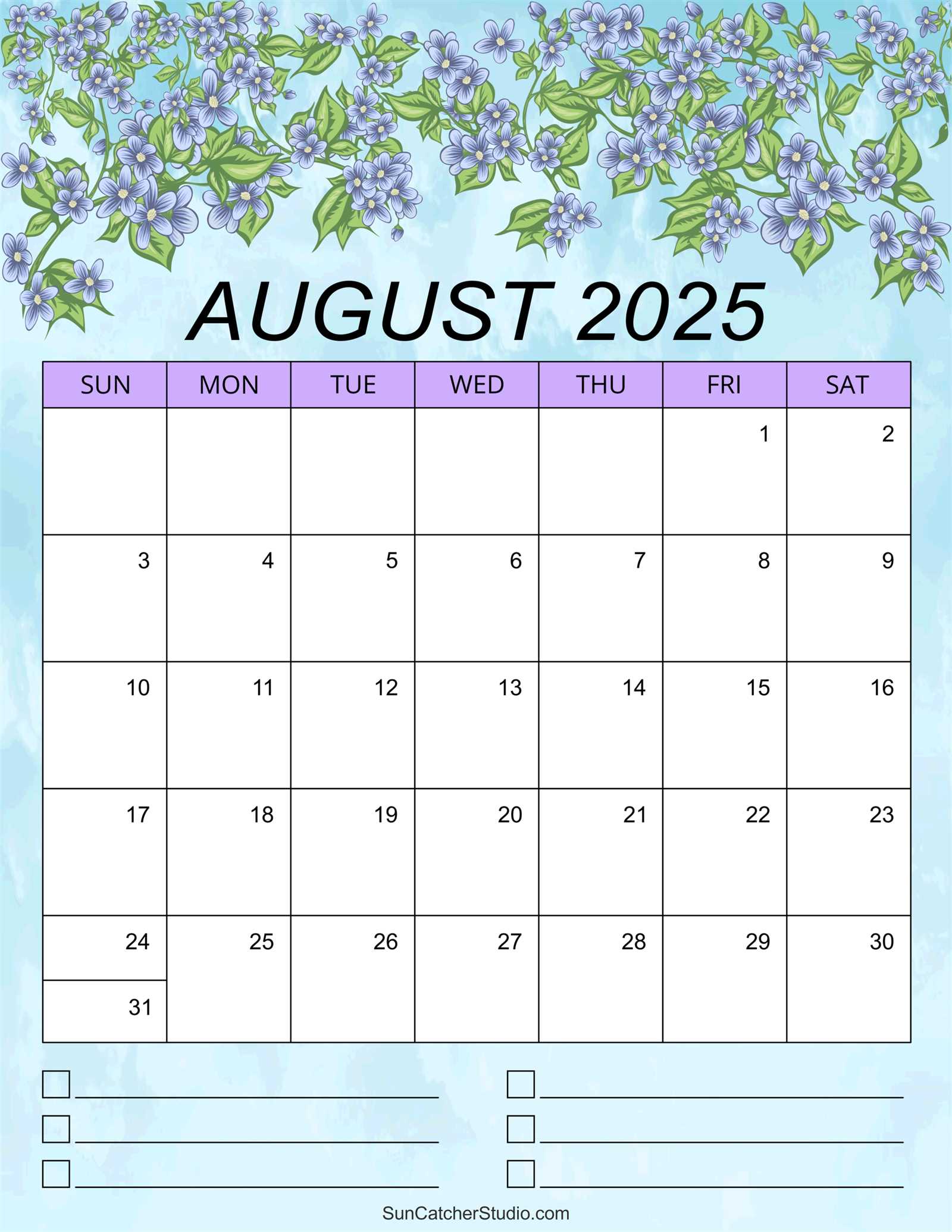 free monthly calendar template august 2025