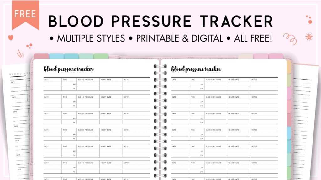 blood pressure calendar template