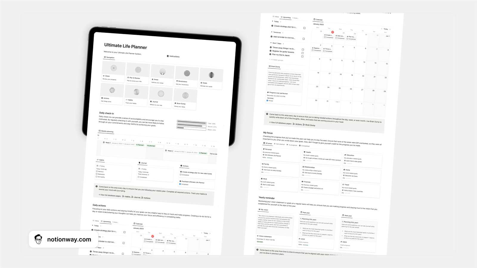 calendar templates notion