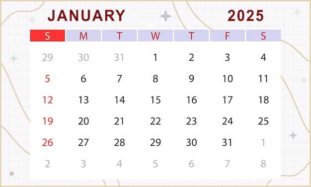 blank january 2025 calendar template