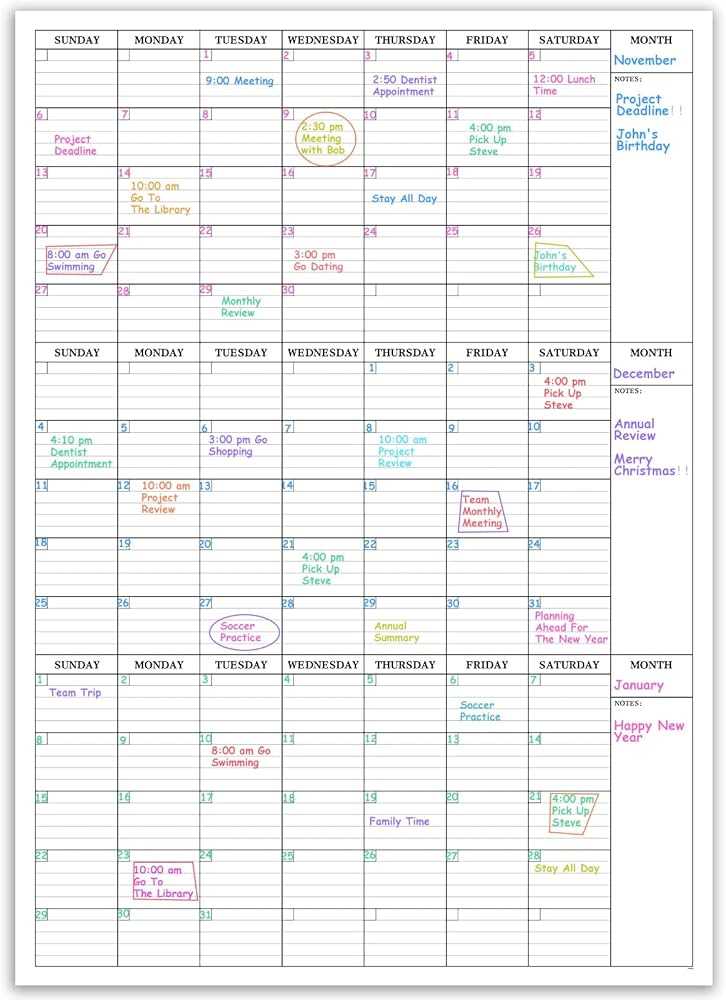 quarterly planning calendar template