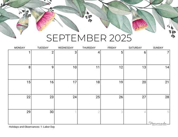 calendar template sept 2025